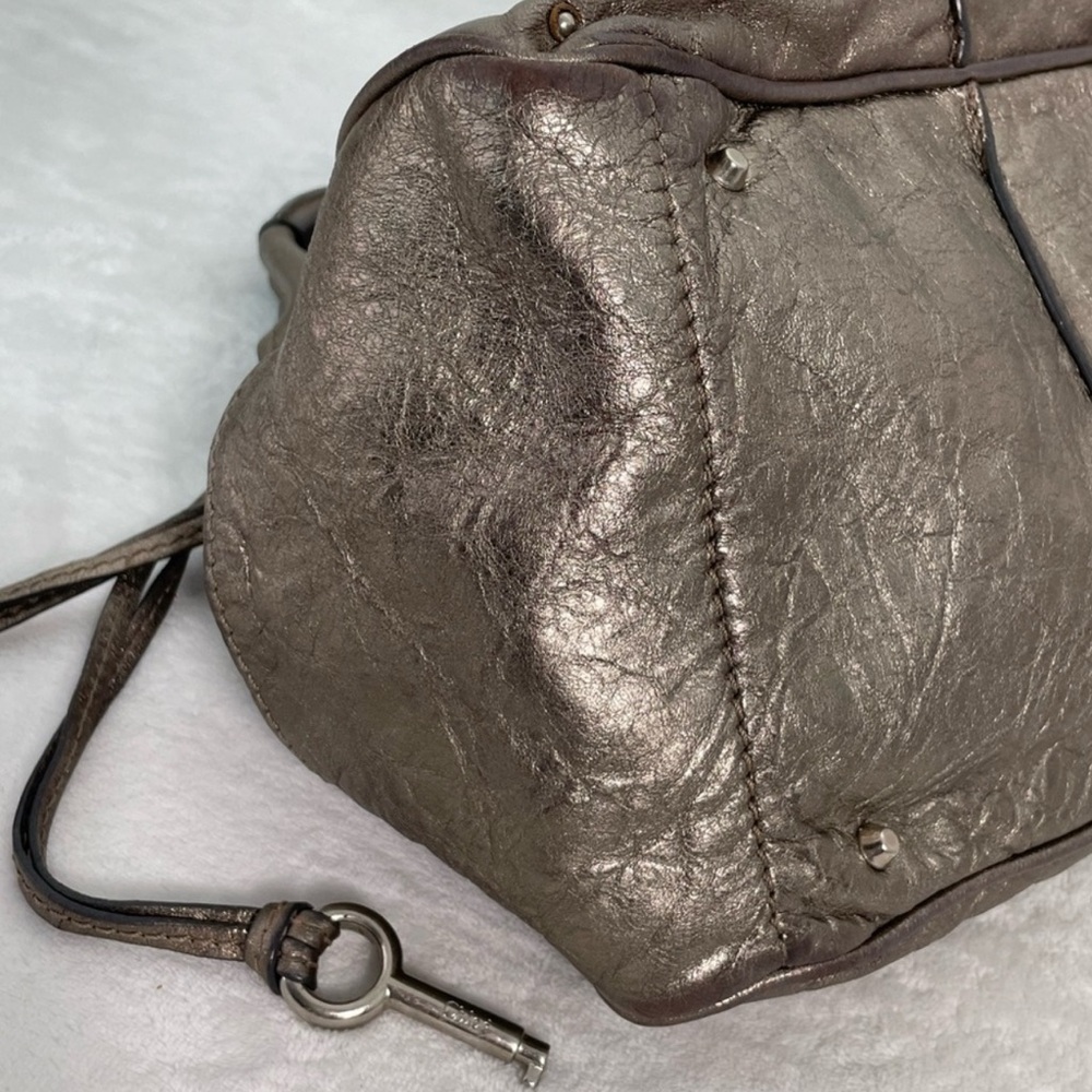 Chloé COA FALL ‘05 Paddington Metallic Taupe Leather-Lock & Key RARE RELEASE - Picture 10 of 16